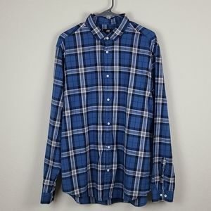 H&M Plaid Flannel Shirt Mens Blue Large